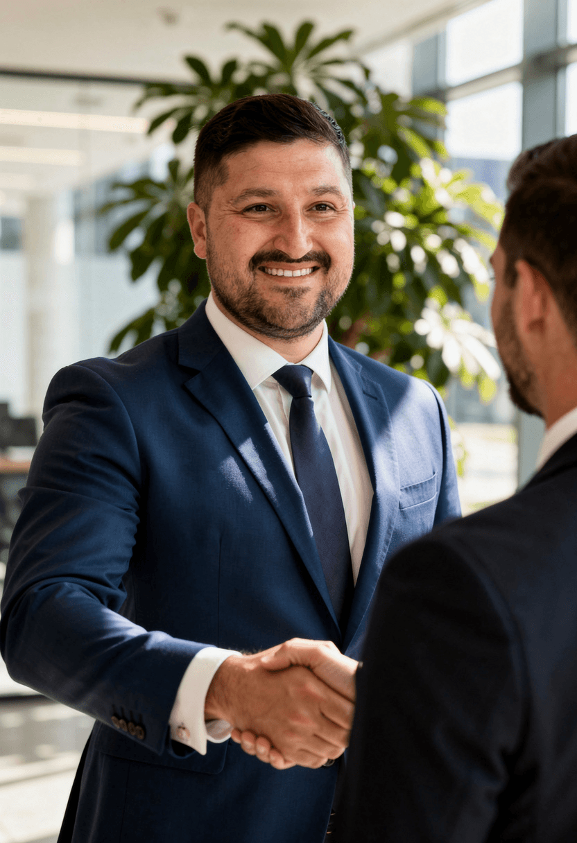 Business professionals shaking hands
